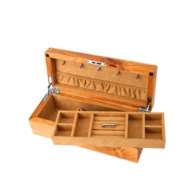 China New Custom Wholesale Eco-Friendly Solid Wooden Jewelry Box With Lock Luxury Wooden Case For Ring for sale