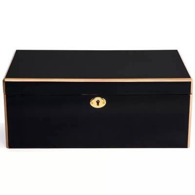 China Custom High Gloss Lacquered Eco-Friendly Finish Jewelry Set Wood Box Luxury Treasure Ornaments Box for sale