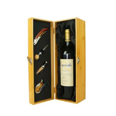 China Recyclable Custom Wooden Wine Whiskey Packaging Box For 1 Bottles With Accessories Wine Storage Case for sale