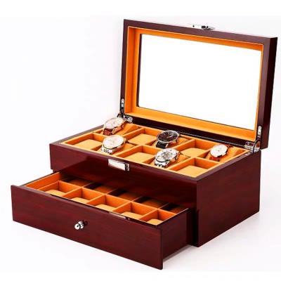 China Watch Packing Collins Luxury Glossy Lacquer Solid Velvet OEM Custom Wooden Watch Packing Case for sale