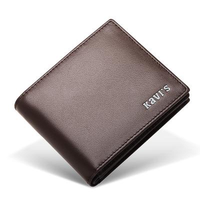 China 2021 Convenient Custom Cowhide Leather Fashion Men's Genuine Leather Wallet With Logo for sale