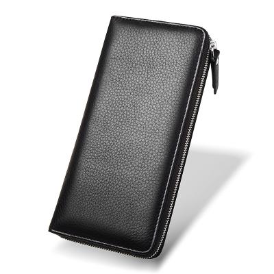 China Wholesale Genuine Leather Fashion Dresser Whip Long Leather Men's Large Capacity Fashion Wallet for sale