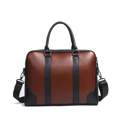 China 14 Inch Men's Thick Leather Shoulder Bag Handbag Briefcase Briefcase Laptop Notebook Business Travel Bag for sale