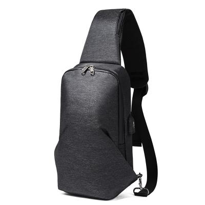 China Good Quality Outdoor Hole Earphone Shoulder Sling Front Crossbody Waterproof Good Quality USB Sports Men's Left Chest Bag Custom Made for sale