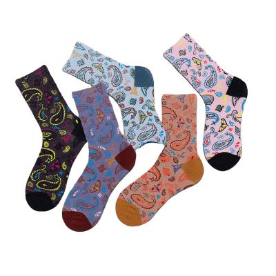 China QUICK DRY fashion Paisley thongs Wooled clothing thongs 5 ​​pairs per set Wholesale unisex adult Slouch socks for sale