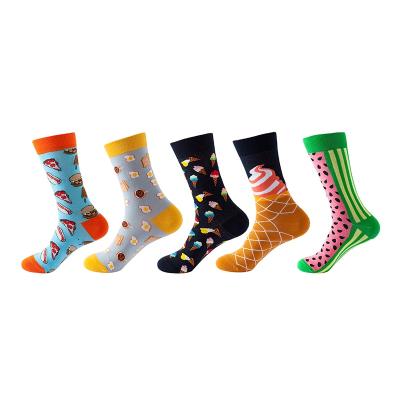 China Fashion QUICK DRY high level famous luxury brand new design happy men's socks fruit crew socks custom made sports socks for sale