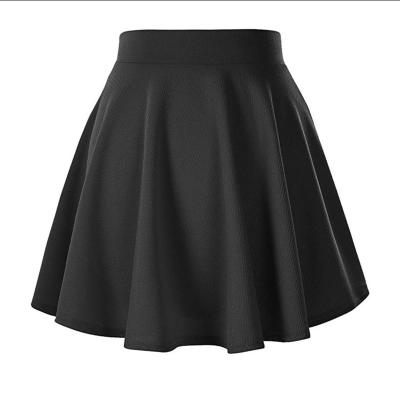 China Anti-Static 2022 Women Fashion Summer High Waist Pleated Skirt Candy Colors Mini Quilting Button One-Line Female Bottom Girls Dance Skirts= for sale