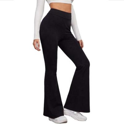 China New Fashion High Waist Flare Pants Breathable Casual Stretch Women Wide Leg Pants for sale