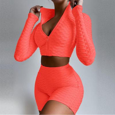 China 2022 spring fashion solid color sports suit breathable long sleeve casual women and summer women's yoga clothing for sale