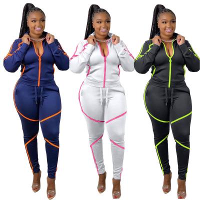 China GURUISI Breathable Fashion Women's Zipper Sports Casual Pants Two Piece Sports Suit Fitness Training Clothes for sale