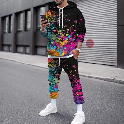 China Anti-wrinkle Dropshipping Design Autumn/Winter 2021 New Sports Sweatpants And Hoodie Set 2 Piece Tracksuit For Men for sale