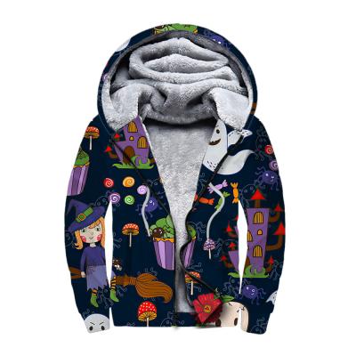 China Dropshipping 600g Heavy Winter Hoodies Oversized DGT Anti-wrinkle Printing Women Men Microfiber Fleece Lined Zipper Up Hoodie for sale