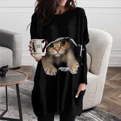 China 2021 High Quality Anti-Wrinkle Women Blouses Customized Sublimation Printing Long Sleeve T-Shirts Plus Size S-6XL for sale