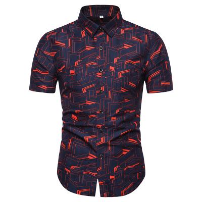 China Anti Shrink Shirt Short Sleeve Mens Casual Shirts Printed Male Casual Shirt for sale