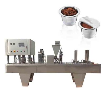 China Nespresso automatic coffee powder filling machine beverage coffee capsule filling sealing machine with nitrogen flushing for sale