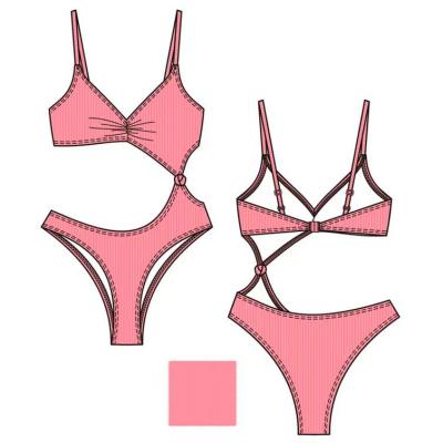 China High Quality Sexy LOGO Beach Wear Swimwear Customized by China Swimwear Factory Women's Fashion Breathable One Piece Swimsuit Manufacturer for sale