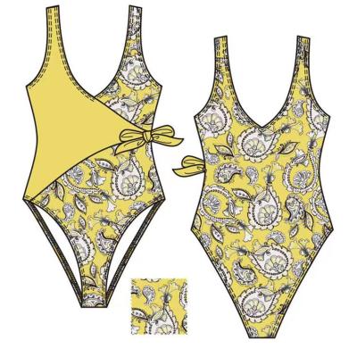 China Custom Logo Women's Solid Swimsuit Beach Wear Designer Swimsuit Breathable Sexy One Piece Bikini Swimwear For Women Bikini Swimwear for sale