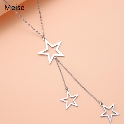 China Yiwu Coqi MS0158 temperament stainless steel simple star necklace tassel necklace female casual/sports female clavicle chain for sale