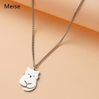 China Fashionable Casual/Sporty Necklace Stainless Steel Yiwu Coqi MS0100 Cat Pendant Cute Cat Sweater Long Necklace for sale