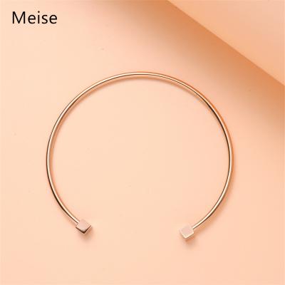 China Yiwu Coqi MS0056 CLASSIC Fashion Simple And Versatile Square Opening Bracelet Of Stainless Steel Bracelet for sale