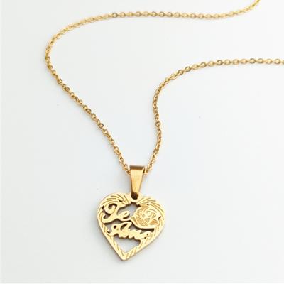 China Yiwu Coqi Casual/Sports Border Fashion Jewelry Stainless Steel Hollow Heart Shaped Pendant Necklace MS0003 New for sale