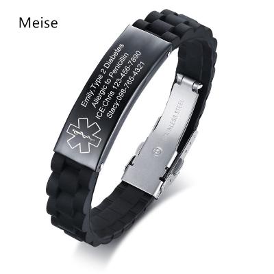 China Other Yiwu Coqi LMY211 Engraving Mesh Emergency Medical Stainless Steel Adjustable Medical Wristband for sale