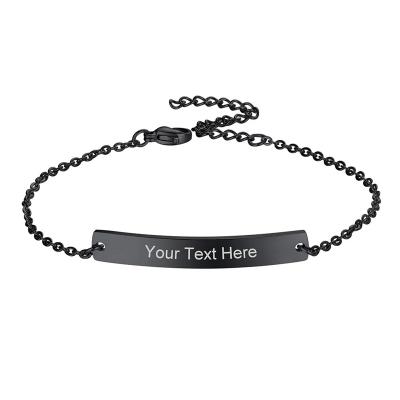 China Yiwu Casual/Sporty Coqi QQ138 Personalized Bar Bracelet Custom Name Coordinates Stainless Steel Bracelet for sale