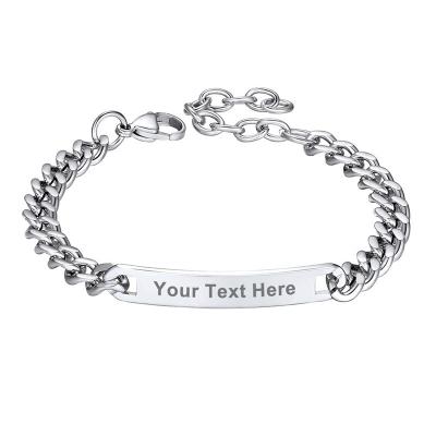 China Other Yiwu Coqi Personalized Free Customized Bracelet Engraved Stainless Steel Bracelet for sale