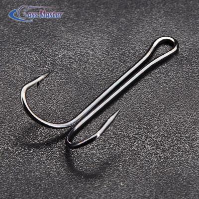 China High Quality Double Hook Fishhooks Double Hook High Carbon Steel Different Size Soft Lure Hook Fishing Tackle In Stock for sale