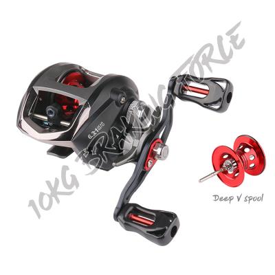 China High Quality Metal Baitcast Wheel Magnetic Brake Baitcasting Fishing Reels 10kg Drag Saltwater Fishing Reel for sale