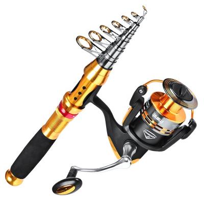 China Carbon Fiber Fishing Tackle Suit Rod And Twirl Combos Telescopic Fishing Rod Pole With Spinning Reel Set Accessories Bundle In Stock for sale