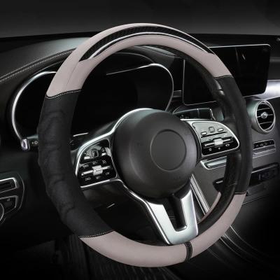 China Breathable Silicone Car Wheel Covers Silicone Sheepskin Wool Carbon Fiber Car Handle Cover Non-slip Steering Manufacturer for sale