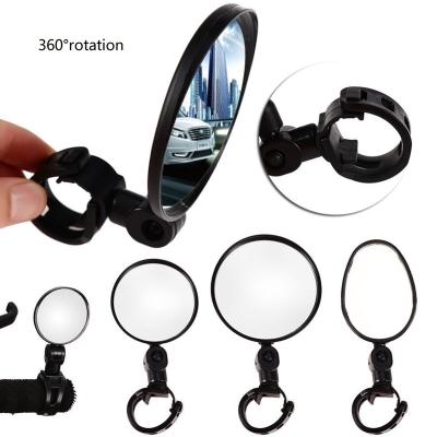 China Bicycle Handle Bar 360 Degree Rotating Adjustable Mountain Bike Mirror Bike Handlebar Magnifying Wide Angle Mirror for sale