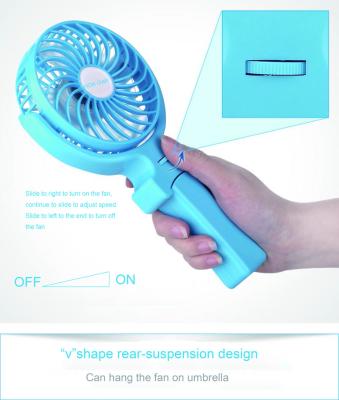 China Hot Selling USB 4 Blades Outdoor Portable Mini Size Handheld Fan HJ-401P Outdoor Portable Rechargeable Fan Christmas Gift for sale