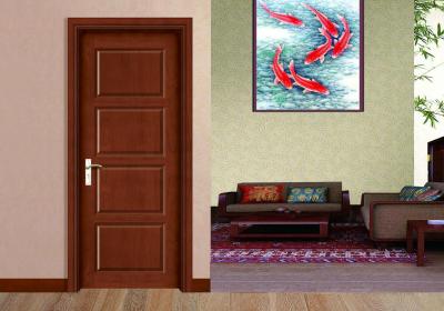 China Four Fake Panel Wooden Flush Door Maximum Size 2800*1150mm Peephole Lock for sale