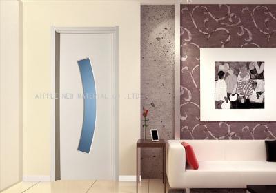 China Toliet Glass Plastic Coated Interior Doors , MDF Insulated Internal Door for sale