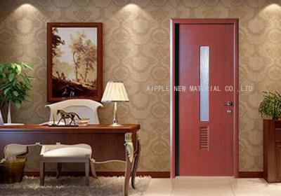 China Vinyl PVC Interior Doors Ventilation Glass For Bathroom Customized Handle for sale