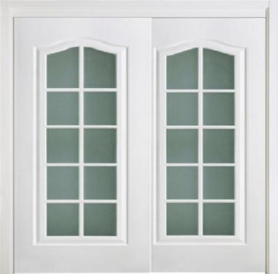 China White Double Lacquer Interior Doors with Glass Corridor Thickness 45mm/40mm for sale