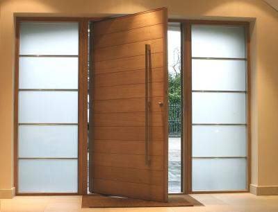 China Fix Glass Two Sides Pivot Entrance Door Max Width 1100mm E1 Medium Desity Fibreboard for sale