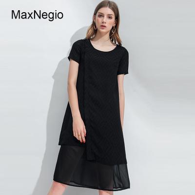 China Maxnegio Anti-Static Simple T-Shirt Dress Women Casual Empty T-shirt Dress for sale