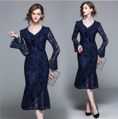 China Maxnegio Breathable Evening Dress Women Lace Up Dress Fashion 2019 for sale