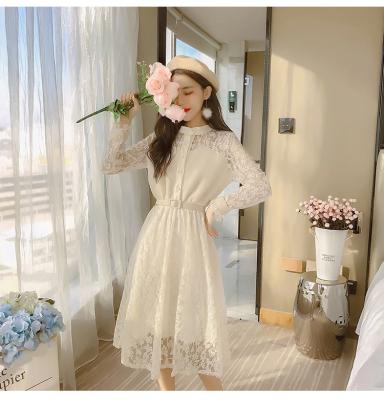 China Maxnegio Breathable A Line Dress Women Dresses Long Sleeve Lace Dress Designs for sale