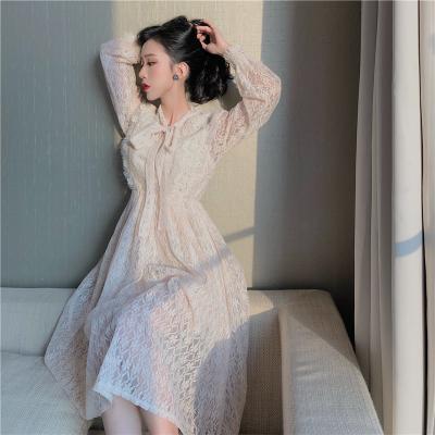 China Maxnegio Breathable Women Long Sleeve Dresses Lace Up Dress Lady Maxi Dress for sale