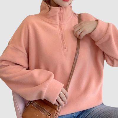 China Custom wholesale anti-shrink streetwear pullover half-zip hoodies sweatshirt for sale