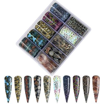 China Easy Apply 2021 New Snake Dragon Butterfly Nail Transfer Foils Nail Art Designers Nail Foils for sale