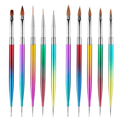 China Easy Apply UV Nail Art Brush Set 5pcs/set Nail Art Dotting Pen Gel Coating Painting Brush Set High Quality Professional for sale