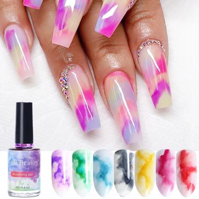 China Easy Apply 15ml Nail Gel Polish DIY Gel Smoke Effect Blooming Magic Watercolor Nail Polish for sale