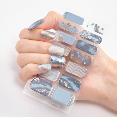 China Easy Apply Hot Selling Gel Nail Wraps Luxury Nail Art Creative Pattern Stickers for sale