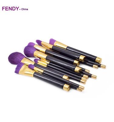 China Angular Blush New Olive Copper Private Label High Quality Customized Natural Hair Makeup Brush Set Low Moq for sale