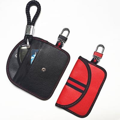 China Business Carbon Fiber Grain RFID Electromagnetic Shielding Bag Car Key Mobile Phone Key Signal Protecting Bag Antimagnetic Anti-theft Bag for sale